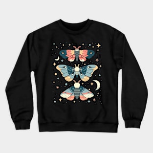 Magical Witchy Moths and Stars Crewneck Sweatshirt